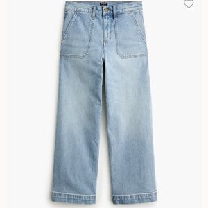 NWD J. Crew Factory Wide-leg cropped utility jean all-day stretch 28 Light Wash